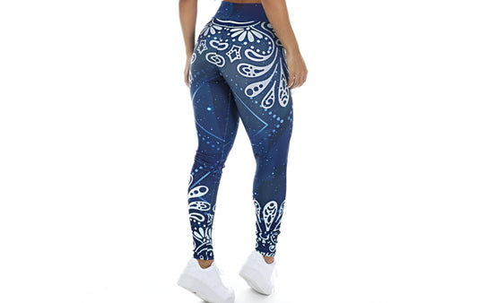 Calça legging azul sublimada em Estampa digital – Doce Malícia
