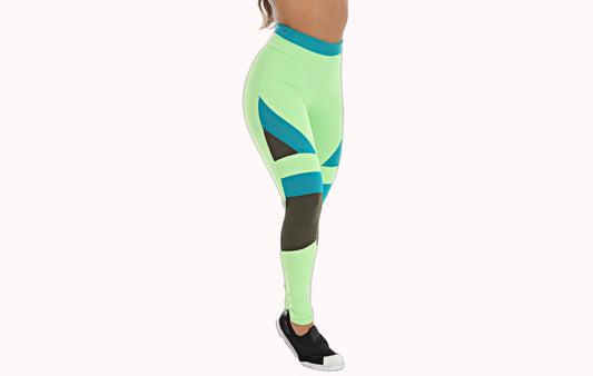 Calça Legging Verde com Recortes