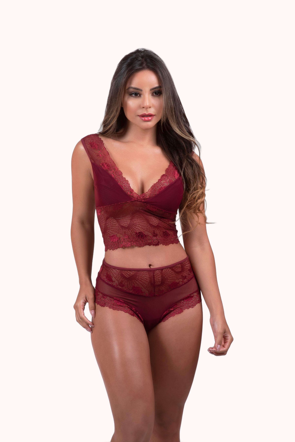 Conjunto em tule e renda – Doce Malícia