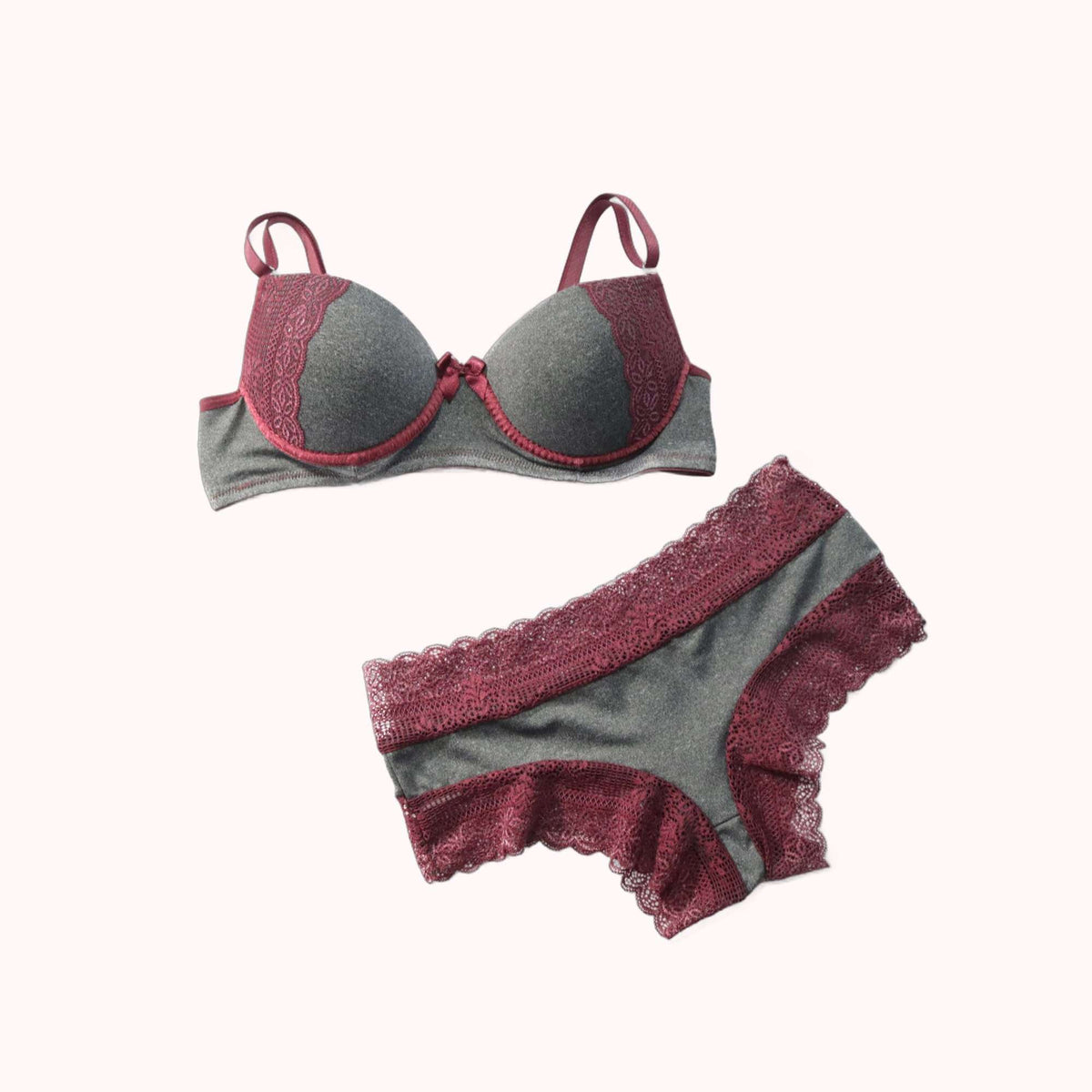 Conjunto de bojo mesclado com renda – Doce Malícia