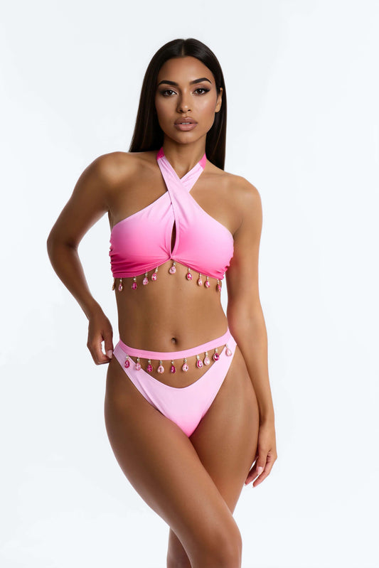 Biquíni Feminino Estampado Curto Pink – Doce Malícia