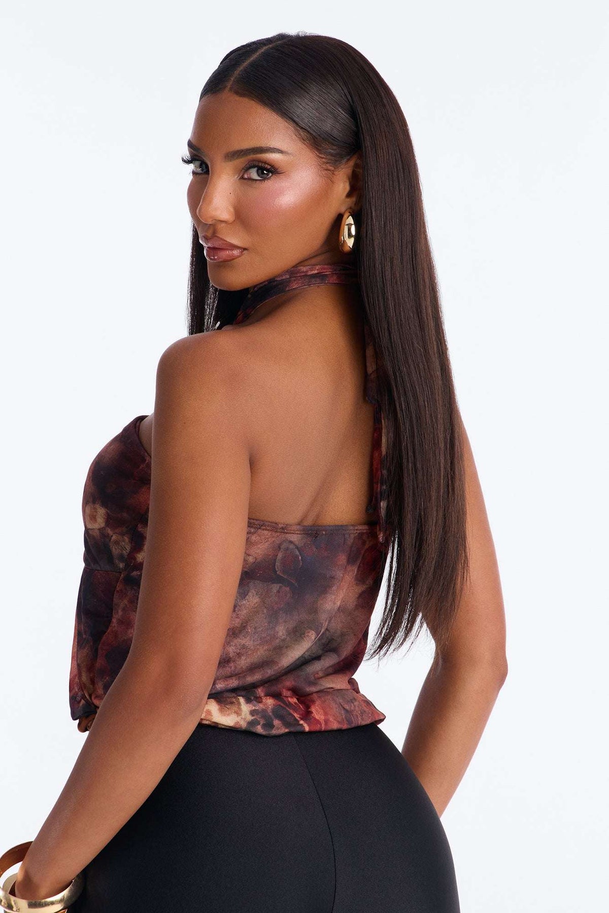 Blusa Feminina Frente Única Tule Marrom – Doce Malícia