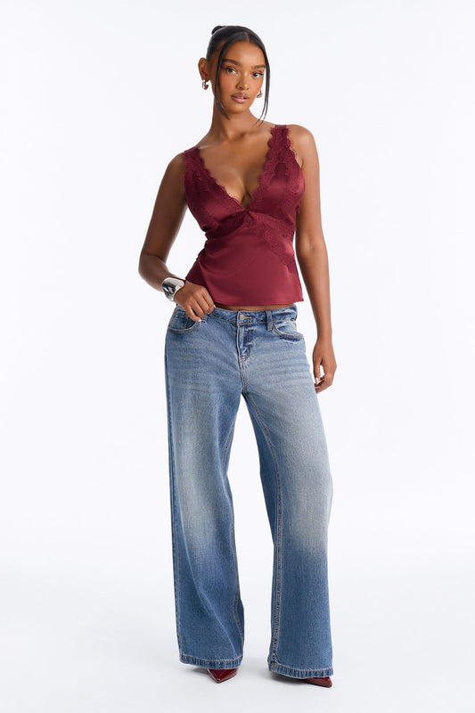 Blusa Feminina Renda Cetim Vinho – Doce Malícia