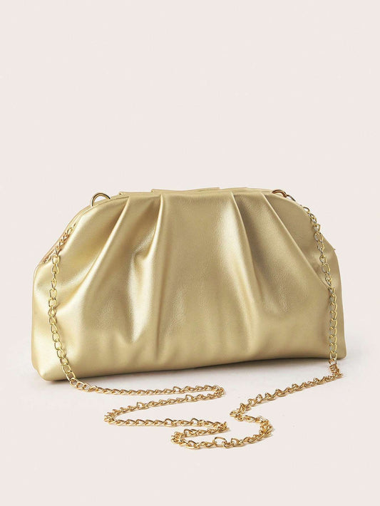 Bolsa Clutch de Festa Nuvem Dourada com Corrente – Doce Malícia
