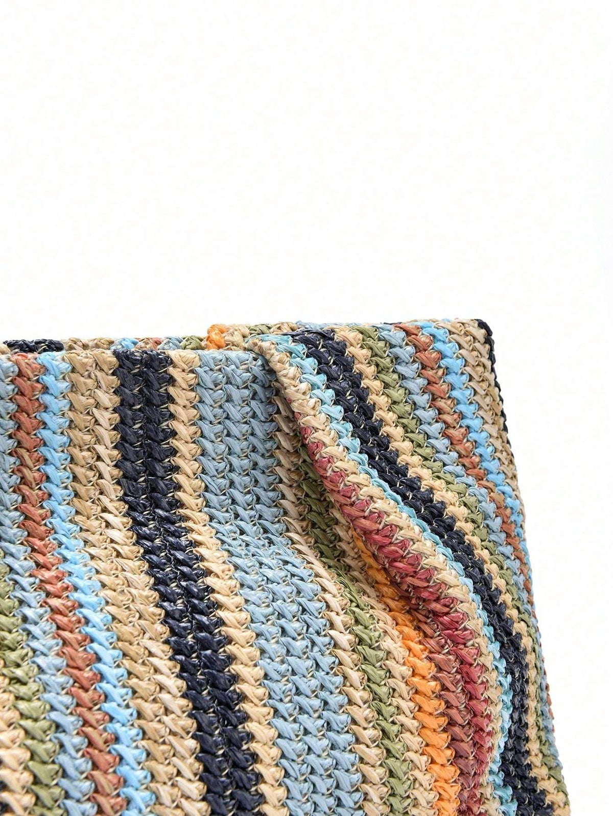 Bolsa Clutch de Palha Listrada Colorida Boho – Doce Malícia