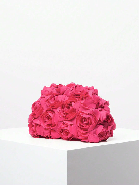 Bolsa Clutch de Festa Flores 3D Rosas – Doce Malícia