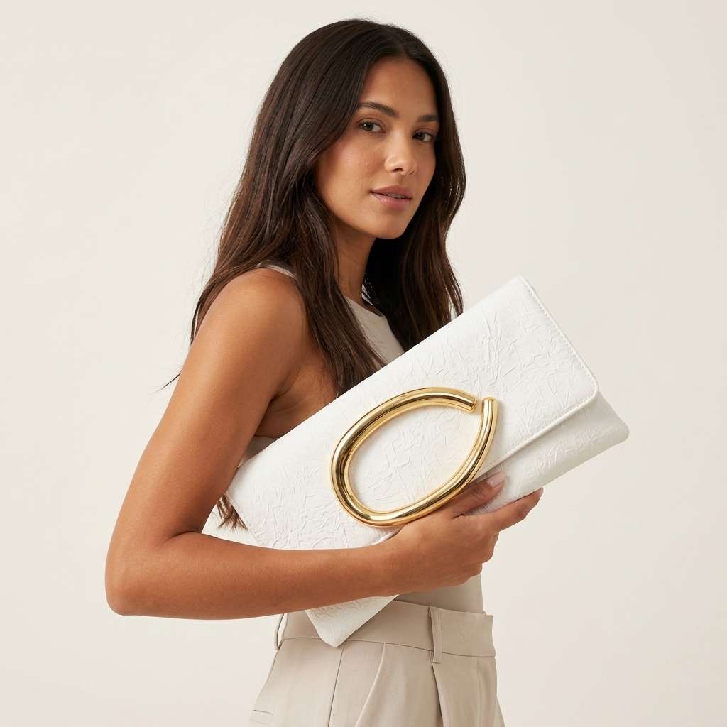 Bolsa Feminina Couro Clutch – Doce Malícia - Branco