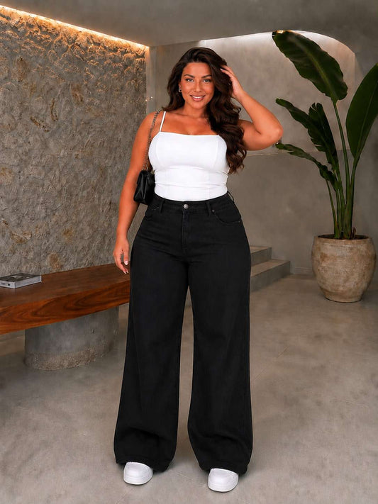 Calça Feminina Algodão Cintura Alta Marrom – Doce Malícia
