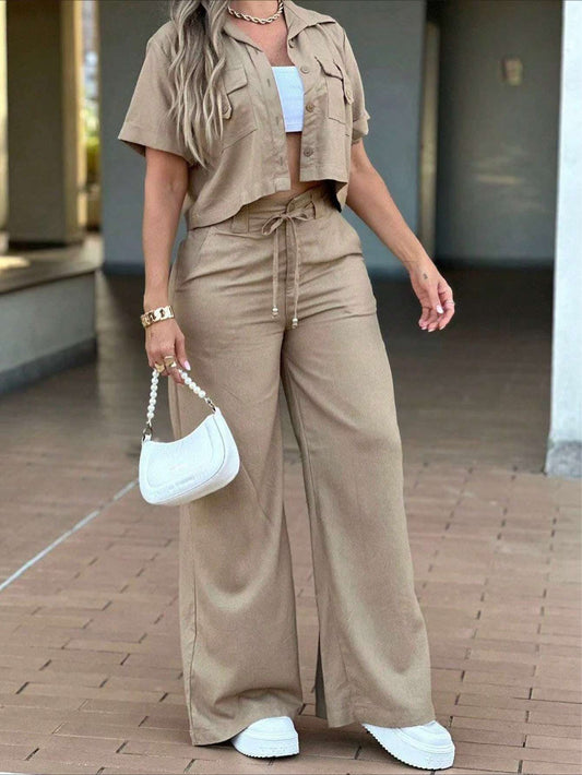 Conjunto Camisa Utilitária + Calça Pantalona – Doce Malícia