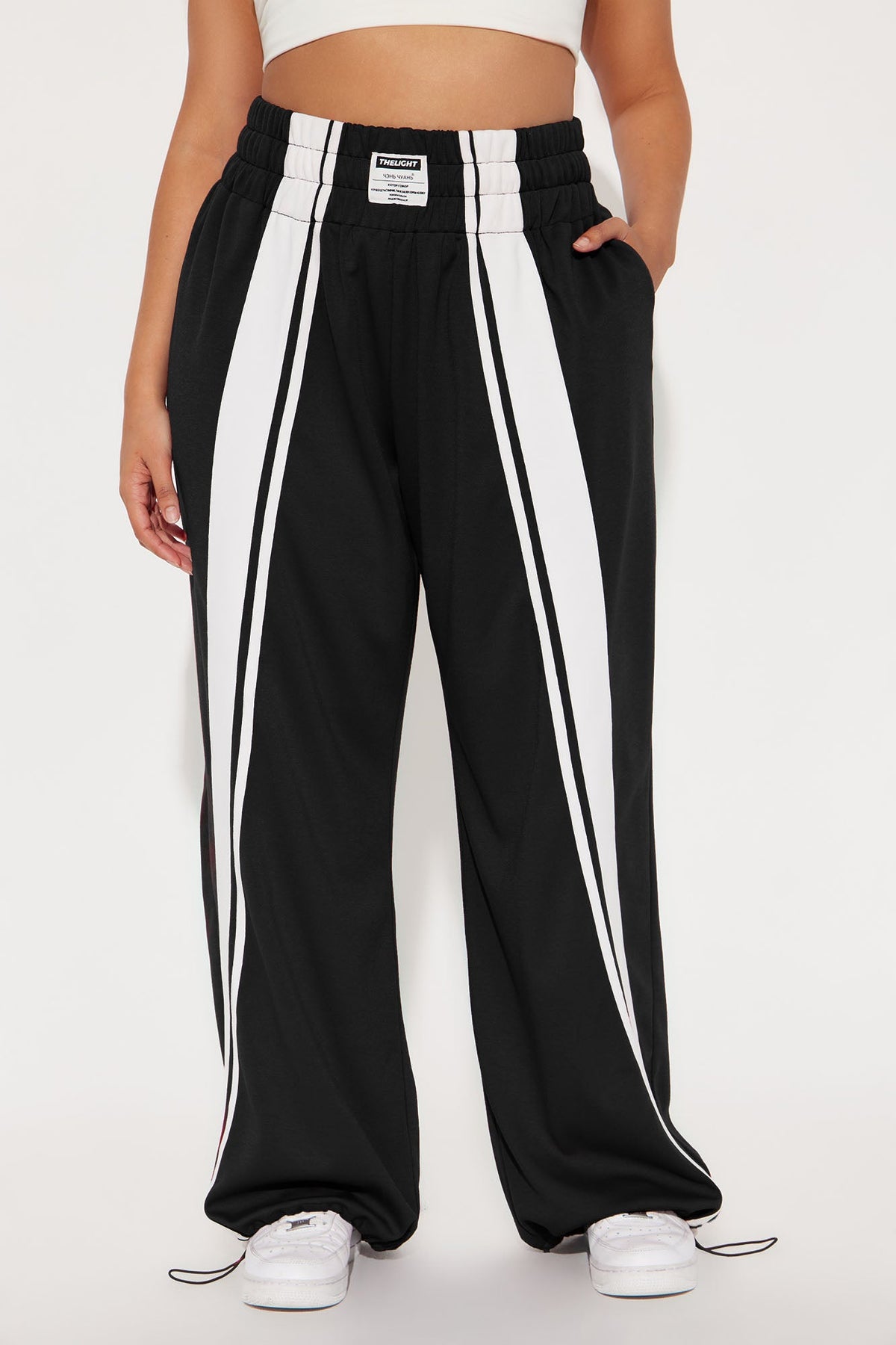 Calça Feminina Pantalona Listrado Preto – Doce Malícia