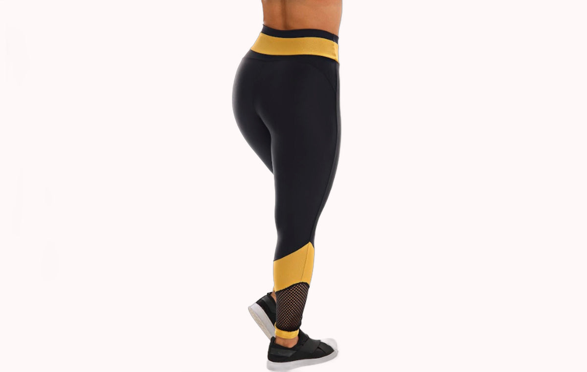 Calça Legging com Detalhes Dourados