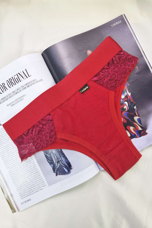 Calcinha de Algodão com Renda em Branco – Doce Malícia