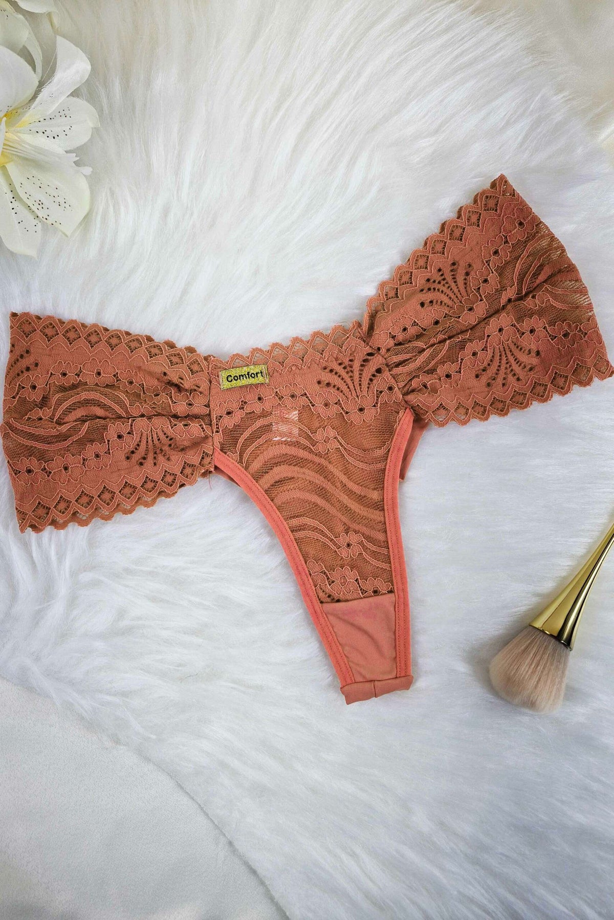Calcinha Fio Duplo de Renda em Branco – Doce Malícia