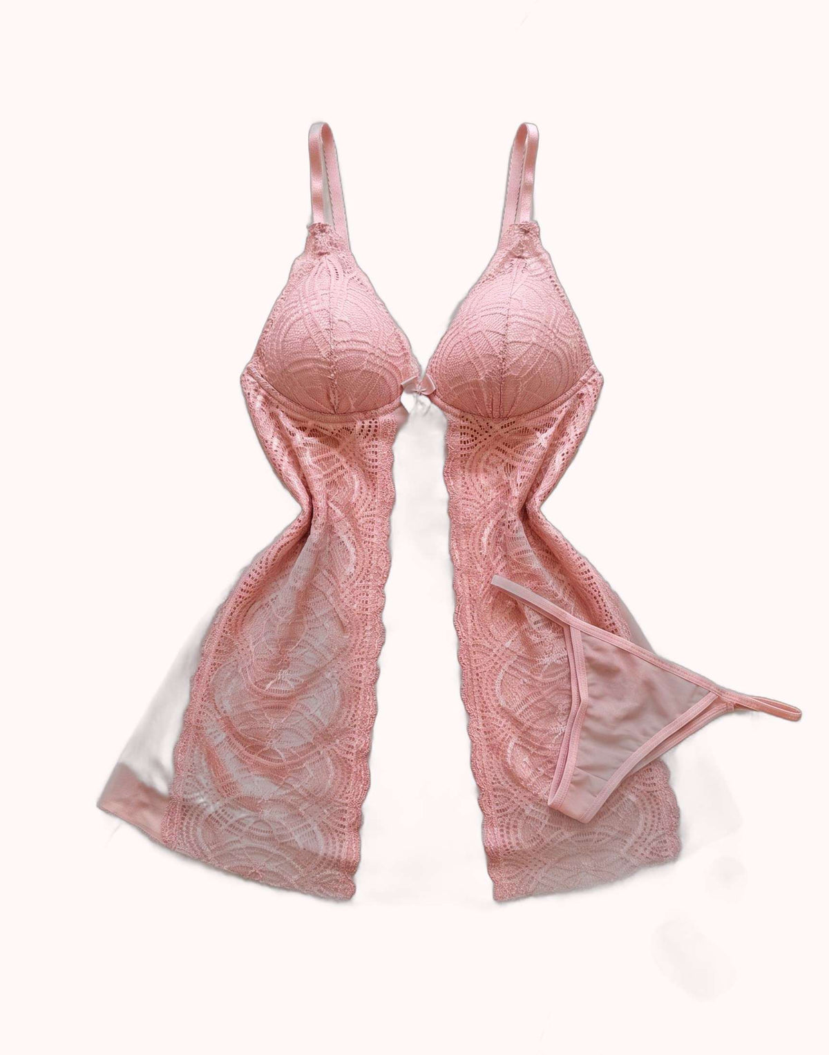 Camisola de Bojo Tule e Renda com Calcinha – Doce Malícia