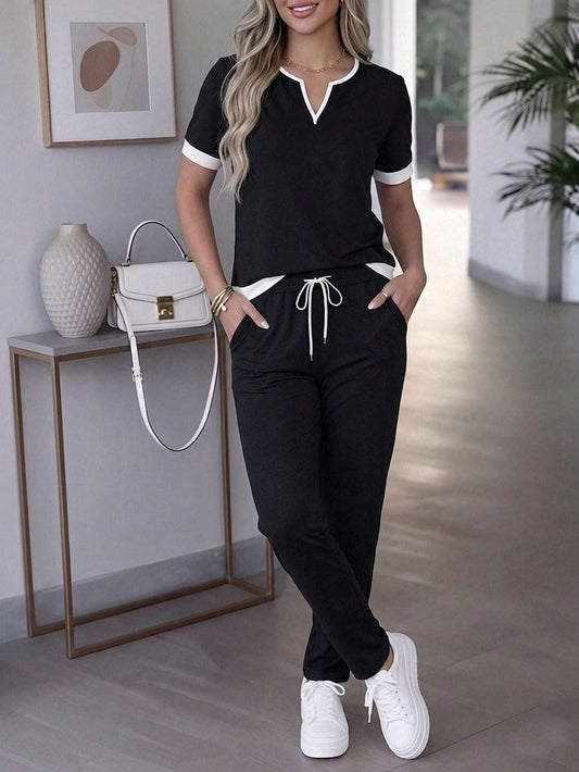 Conjunto Feminino Cintura Alta Manga Curta Preto – Doce Malícia