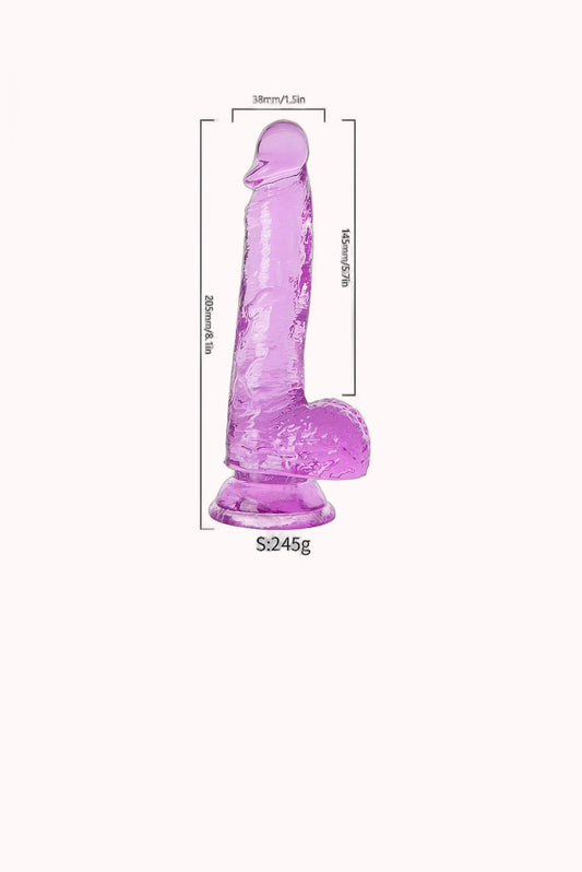 Dildo Realístico com Escroto Transparente – 20,5×3,8CM – Doce Malícia