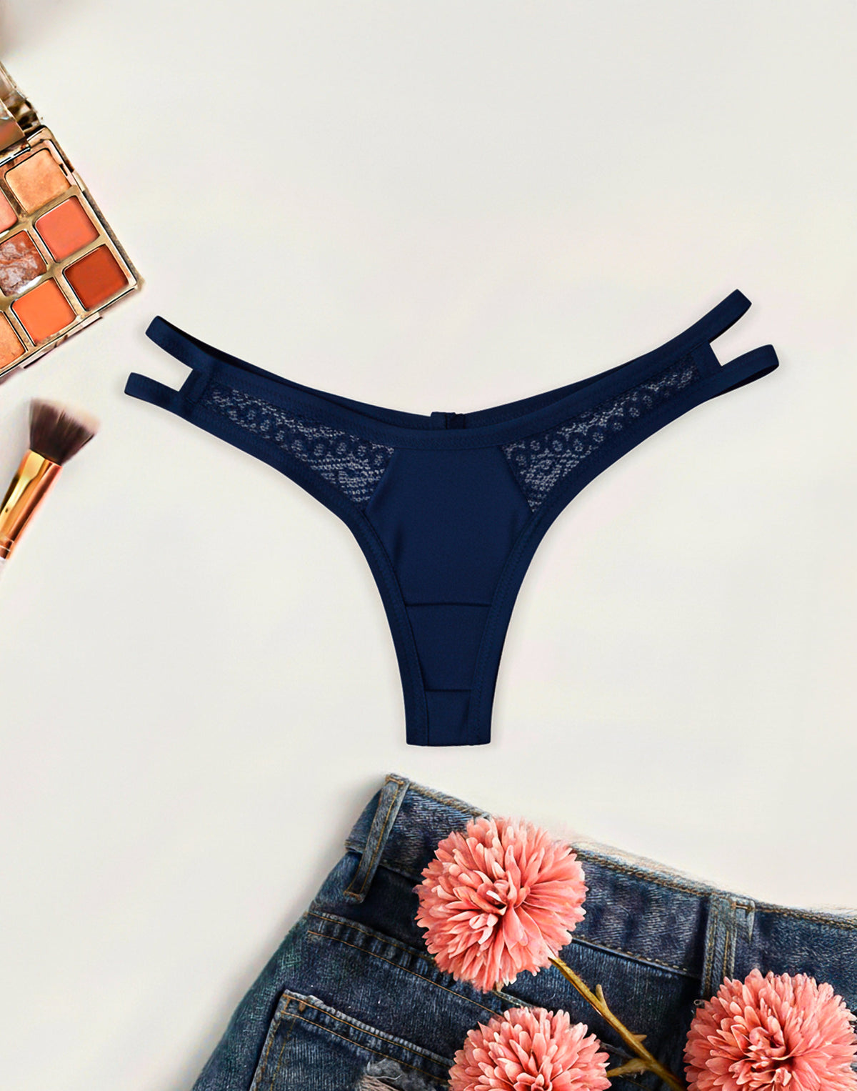 Fio Sexy em Microfibra com Strappy em azul-Marinho – Doce Malícia