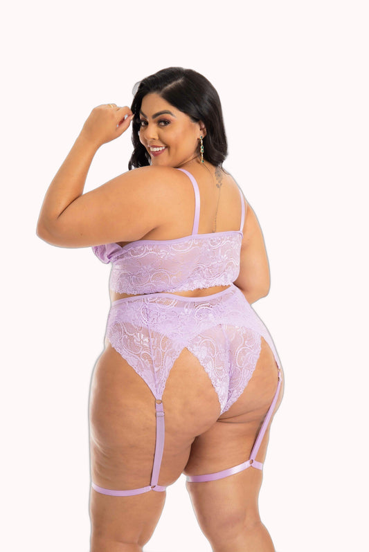 Lingerie Com Cinta Liga Plus Size – Doce Malícia