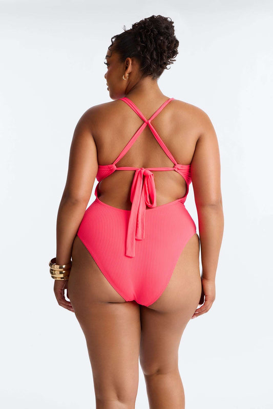 Maiô Feminino Renda Canelado Decote V – Doce Malícia