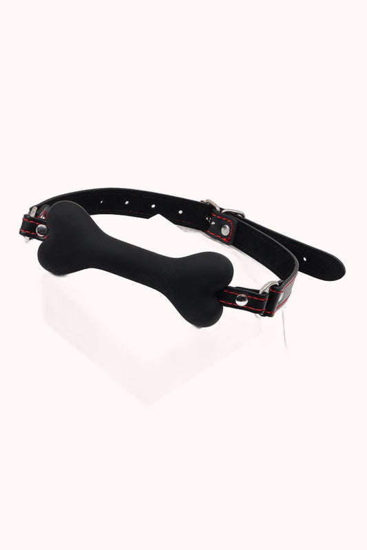 Mordaça de Bondage – Formato de Osso Preto – Doce Malícia