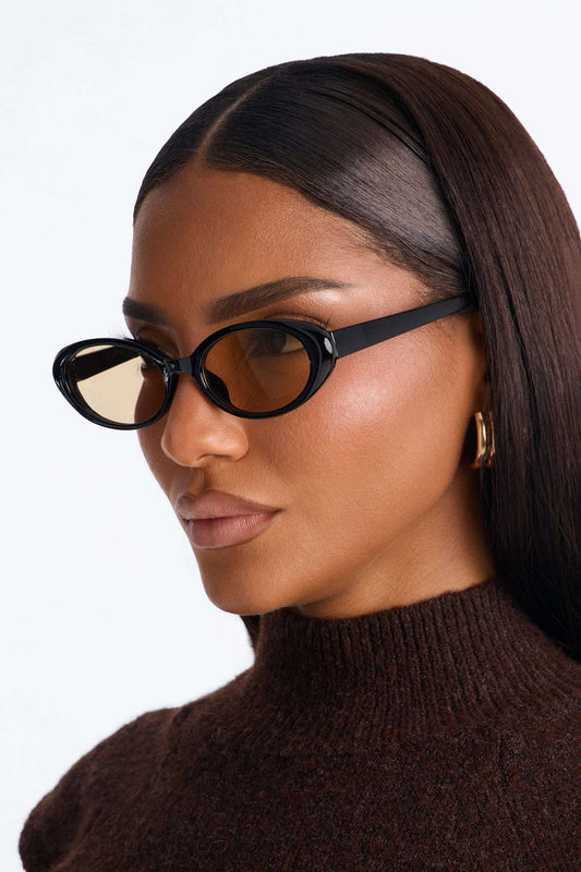Óculos de Sol Feminino Redondo Acetato Preto – Doce Malícia