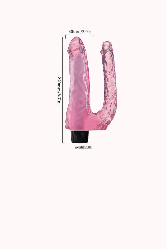 Pênis Realístico Duplo C/ Vibro – 22,0×5,0CM – Doce Malícia