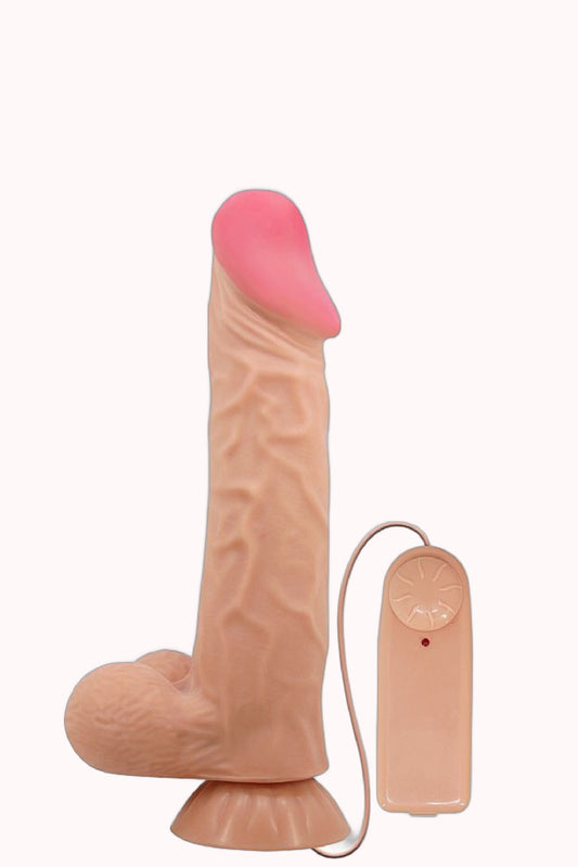 Pênis Realístico Dupla Camada e Vibrador de Multivelocidade – 24.0×5.0 – Doce Malícia