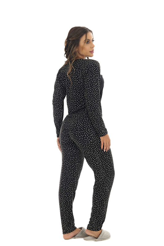Pijama Longo Feminino em suede em azul claro – Doce Malícia
