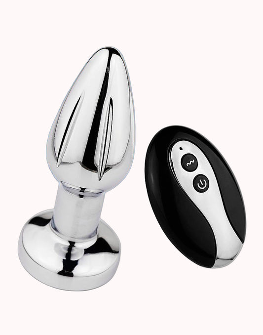 Plug Anal em Aço com Vibro / Led Colorido e Controle Remoto – Tamanho P – Doce Malícia
