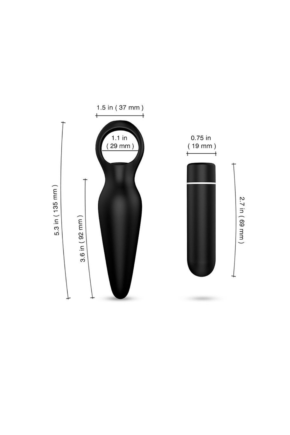 Plug Anal Dada c/ Capsula em Preto – Doce Malícia