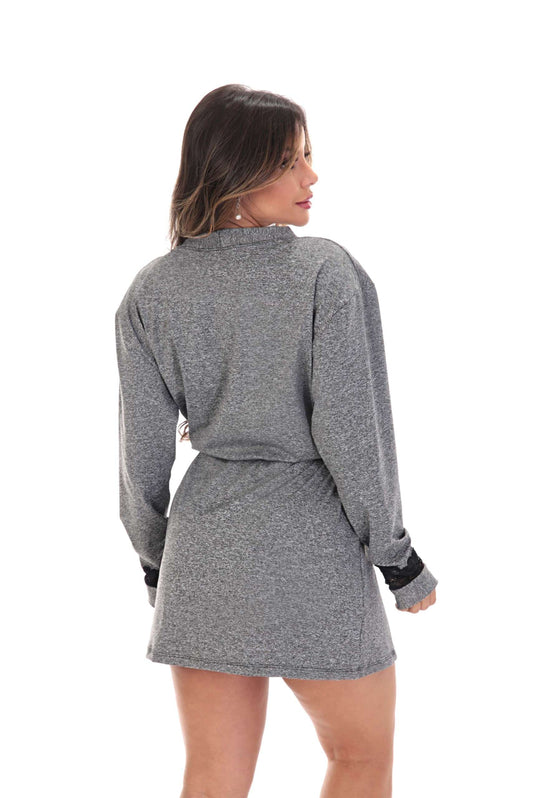 Robe mescla conforto em cinza mesclado – Doce Malícia