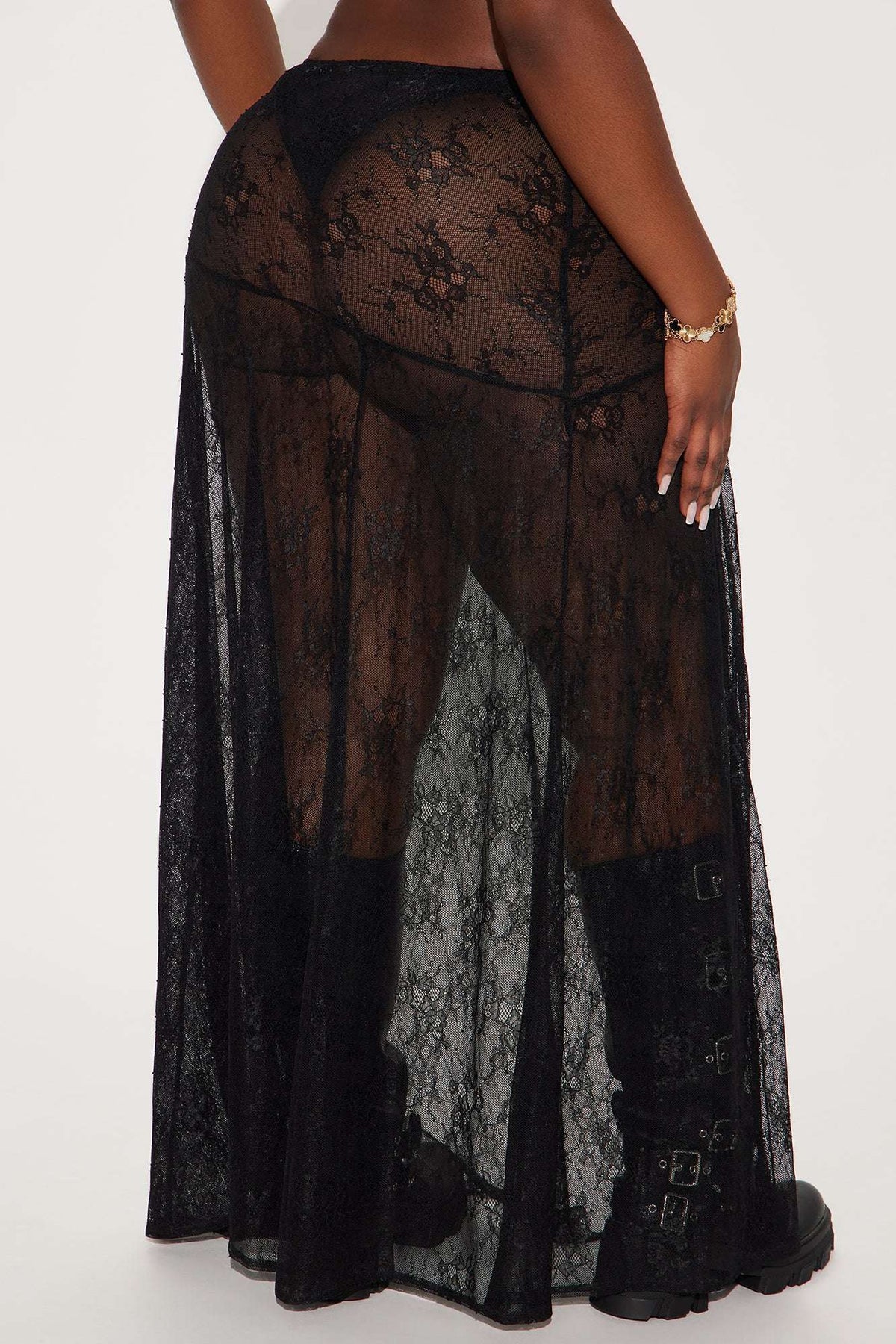 Saia Feminina Longo Renda Preto – Doce Malícia
