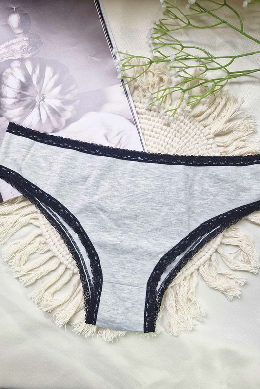 Tanga de Algodão Mesclado com Rendinha em Branco – Doce Malícia
