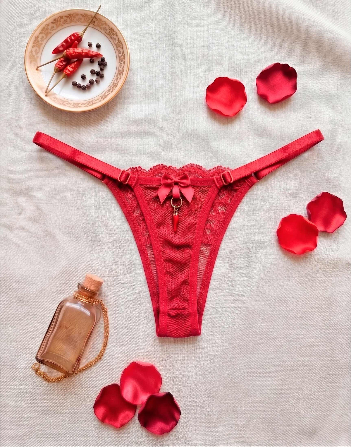 Tanga de Renda Sexy com em Branco – Doce Malícia