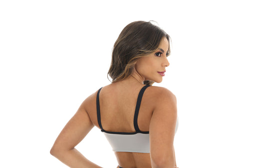 Top Fitness com Cirrê Texturizado em cinza – Doce Malícia