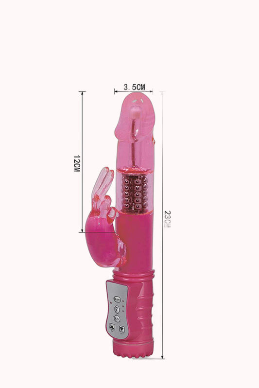 Vibrador Rotativo de Silicone com Estimulador 7 Modos – Doce Malícia