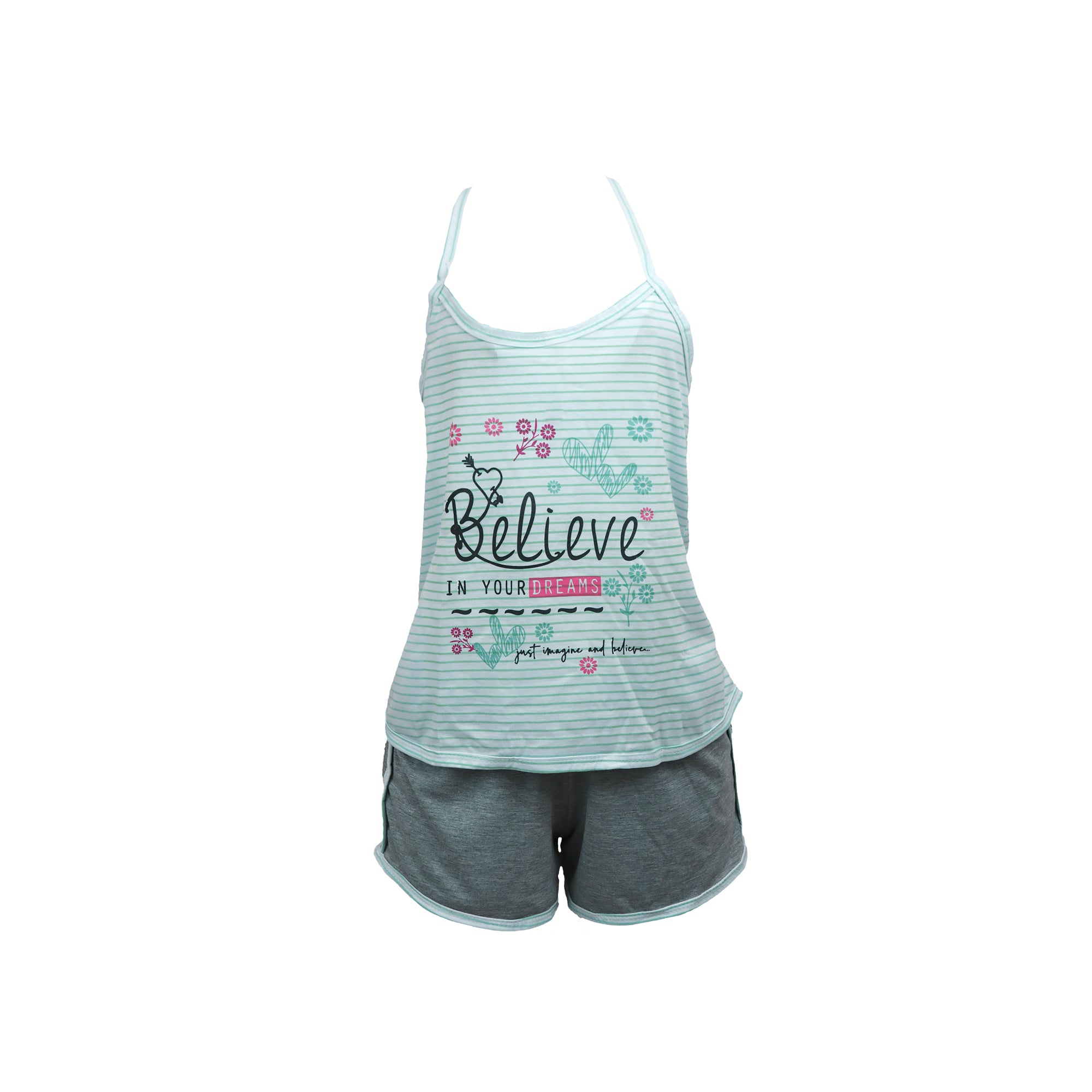 Baby Doll em poliéster – em azul – Doce Malícia