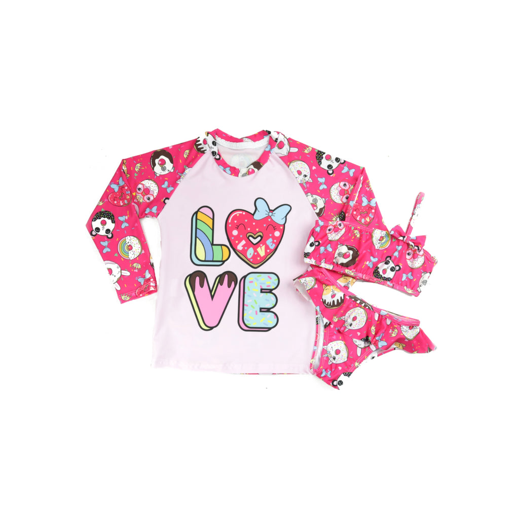 Conjunto Infantil com proteção UV em Donuts – Doce Malícia