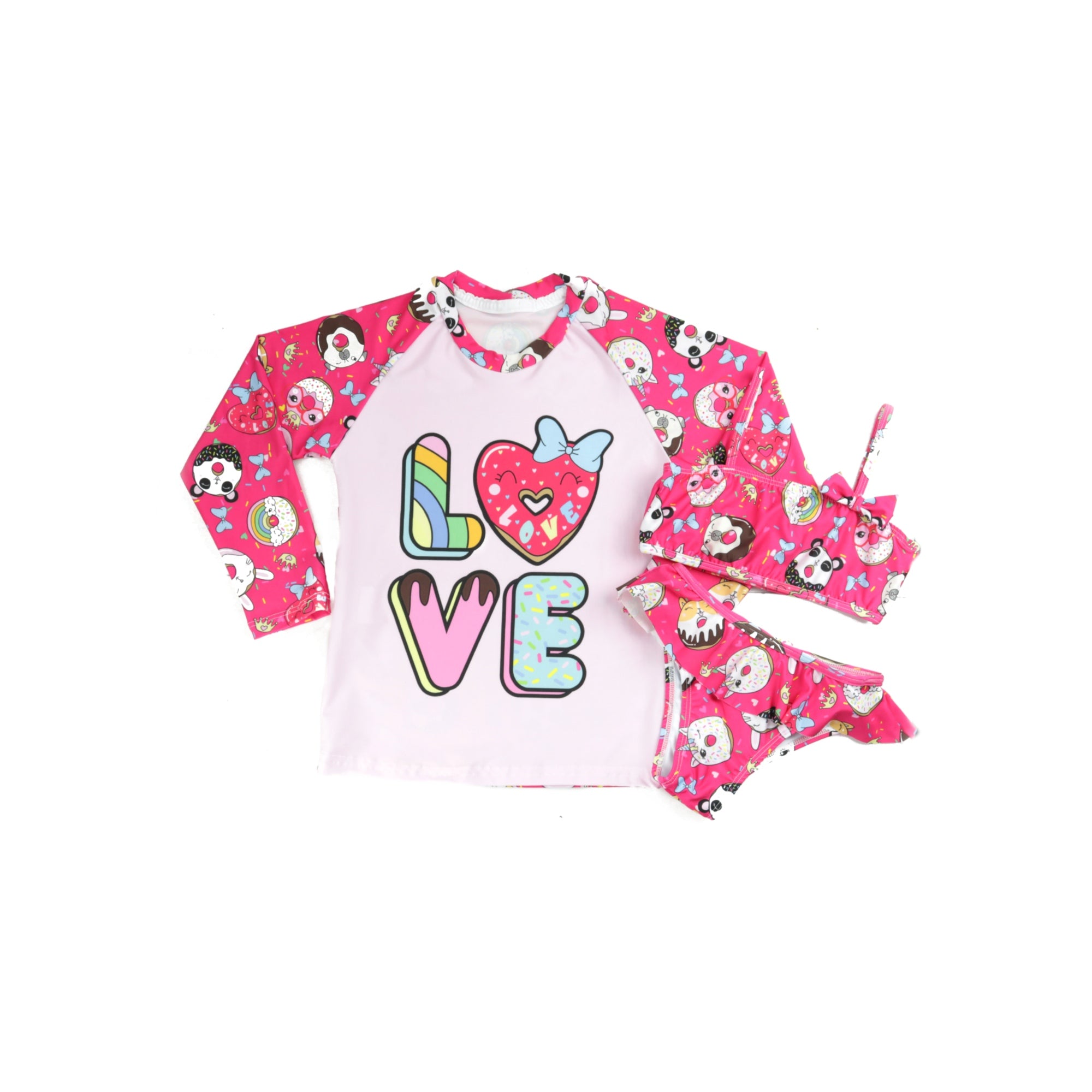 Conjunto Infantil com proteção UV em Donuts – Doce Malícia