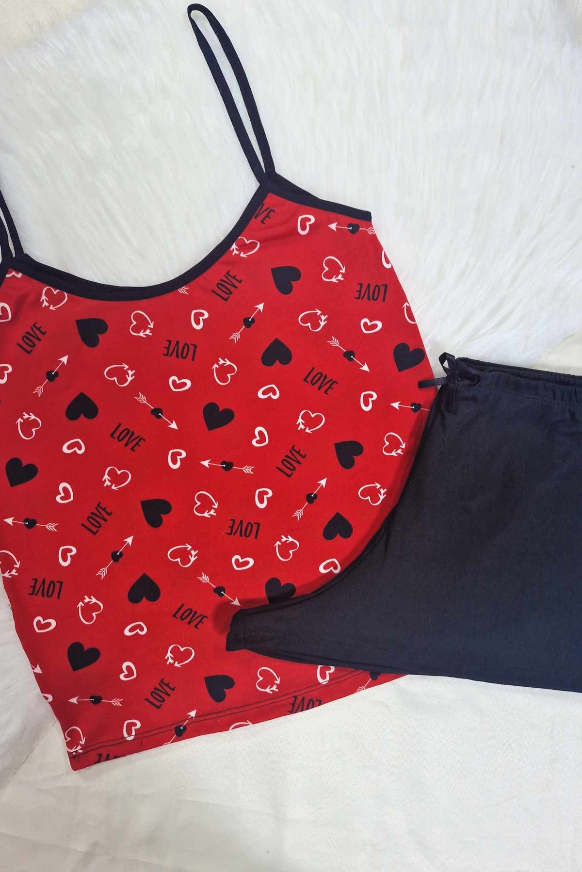 Short Doll em Suede com Estampa em Branco – Doce Malícia