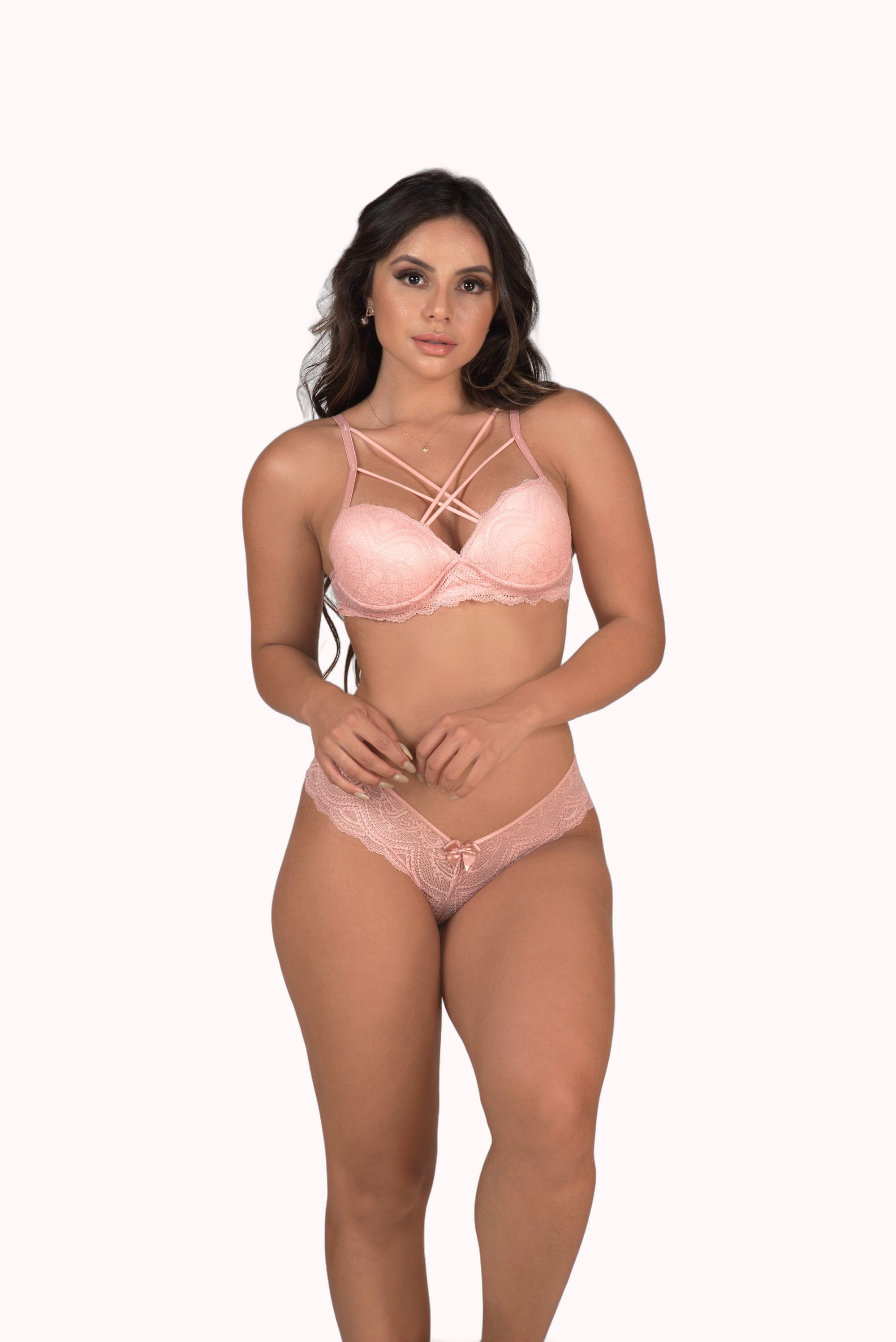 Lingerie strappy com bojo – Doce Malícia
