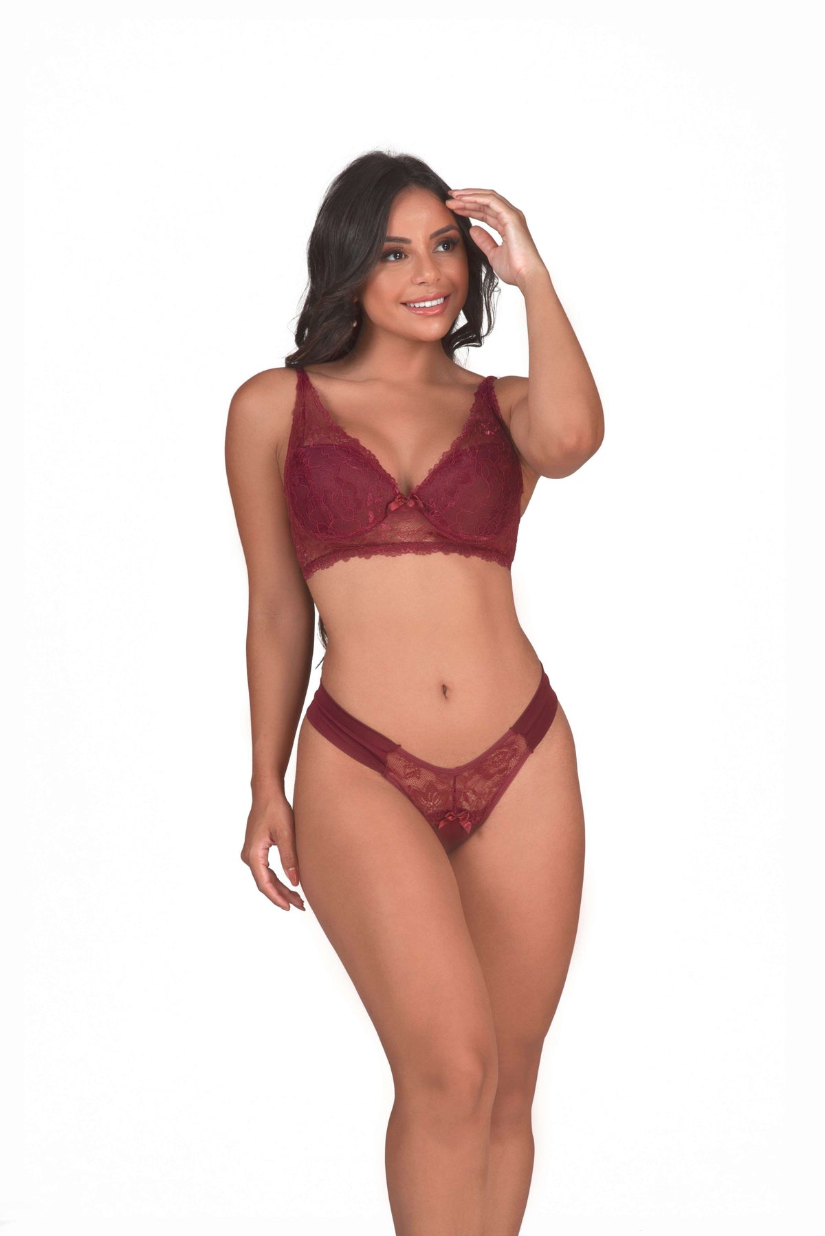 Conjunto com detalhe em renda em cores sortidas – Doce Malícia