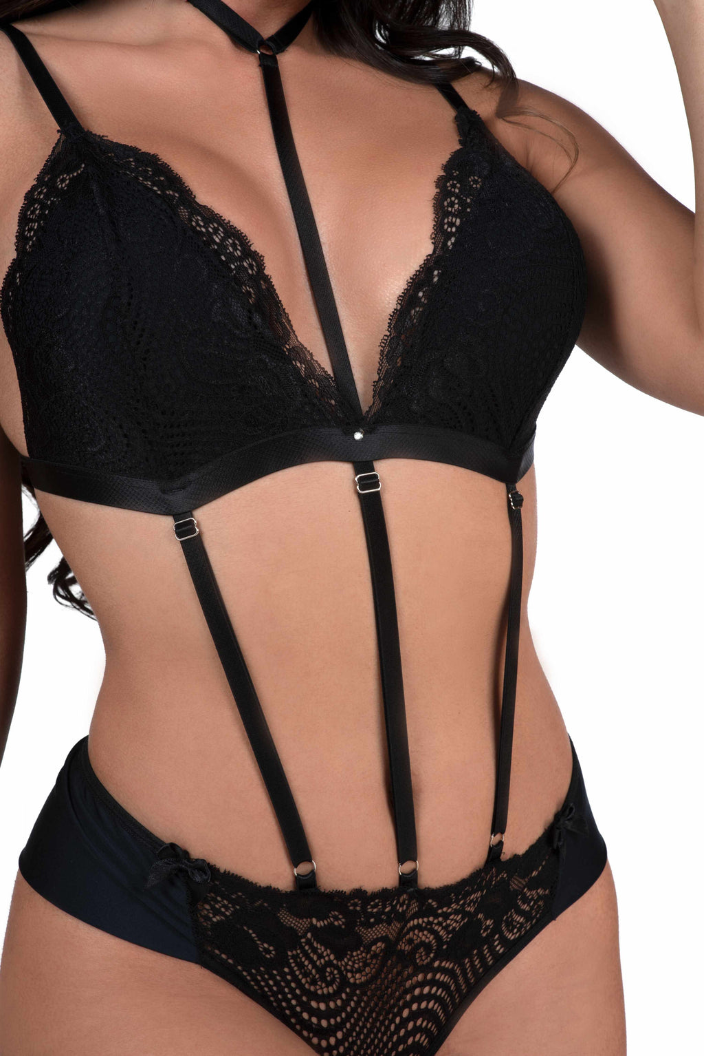 Body sexy com gargantilha em Branco – Doce Malícia