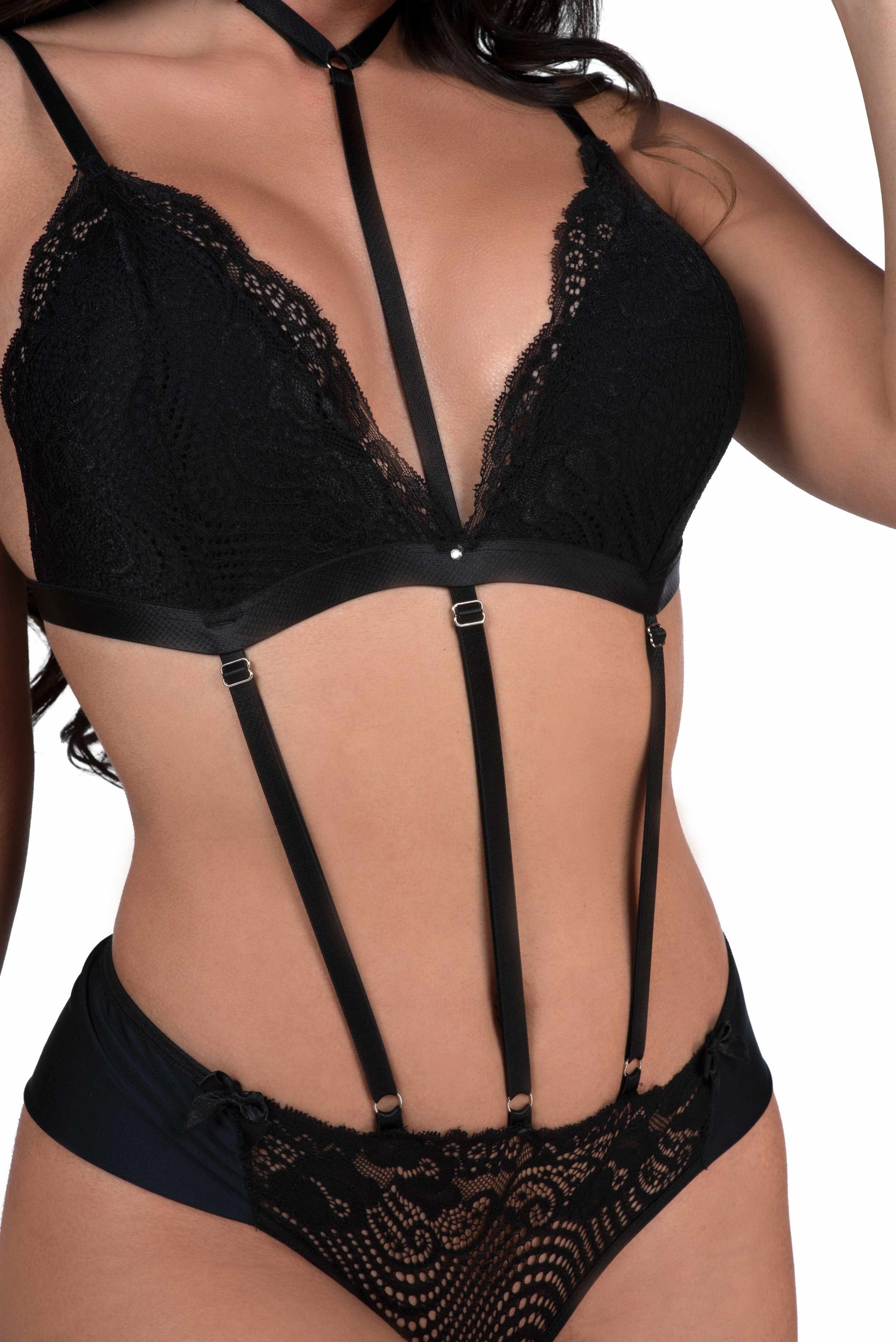 Body sexy com gargantilha em Branco – Doce Malícia