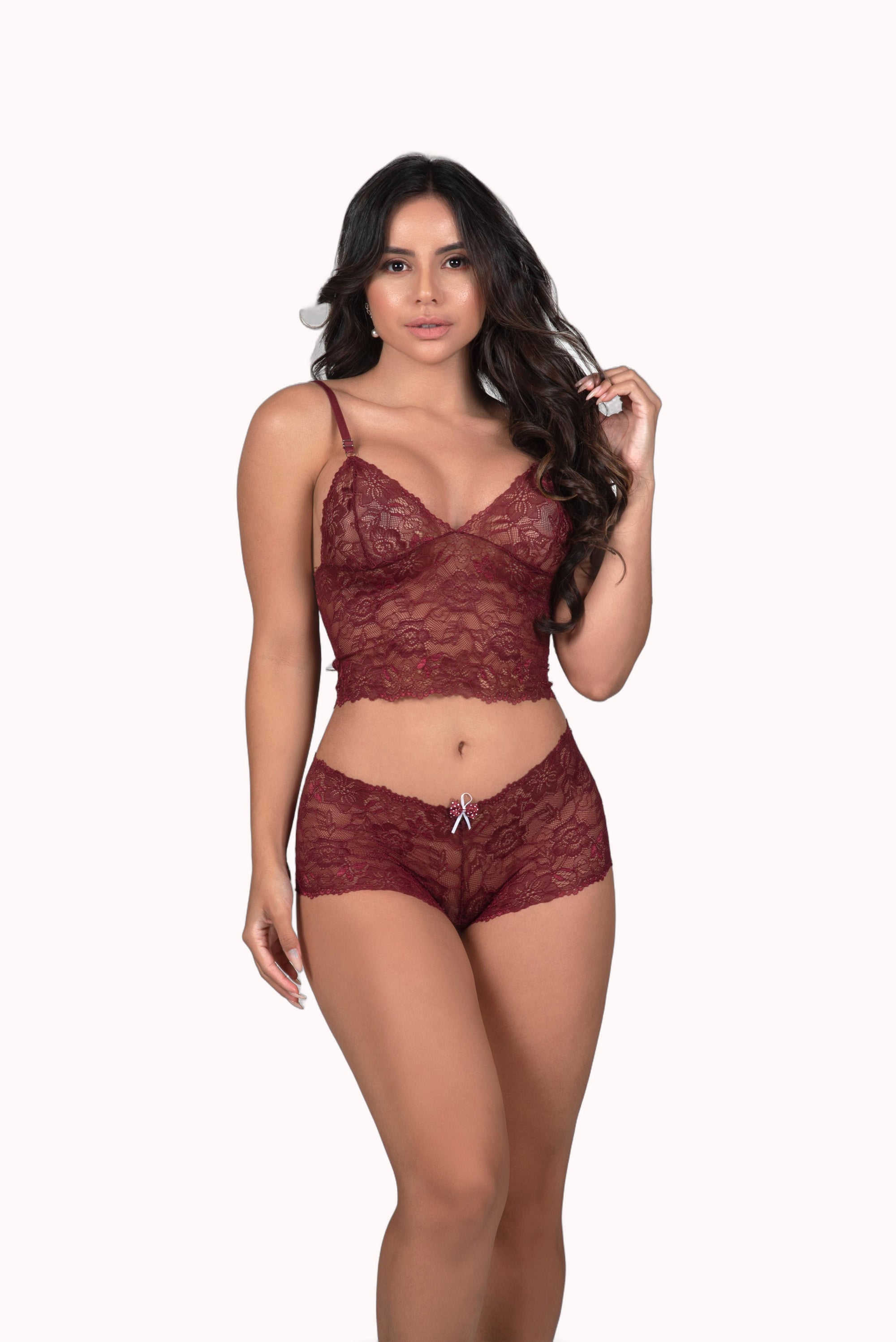 Conjunto cropped em renda – Doce Malícia