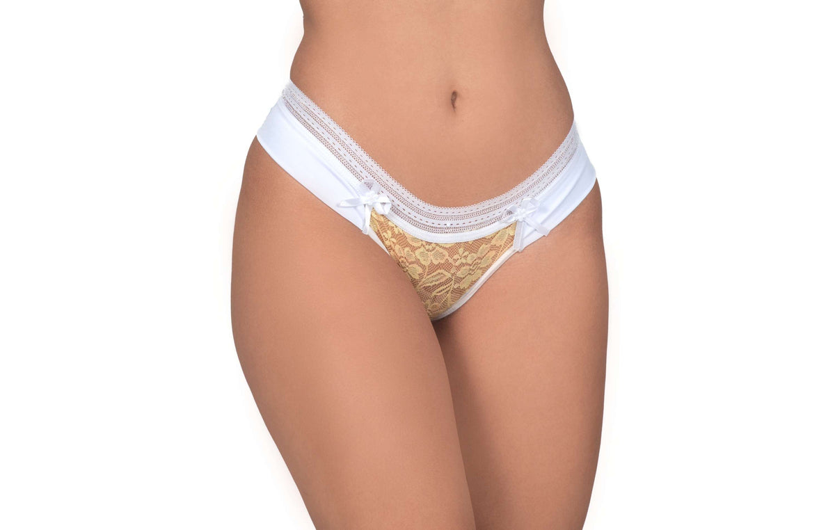 Calcinha com tule sublimado em Branco – Doce Malícia