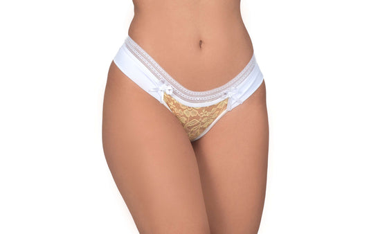 Calcinha com tule sublimado em Branco – Doce Malícia