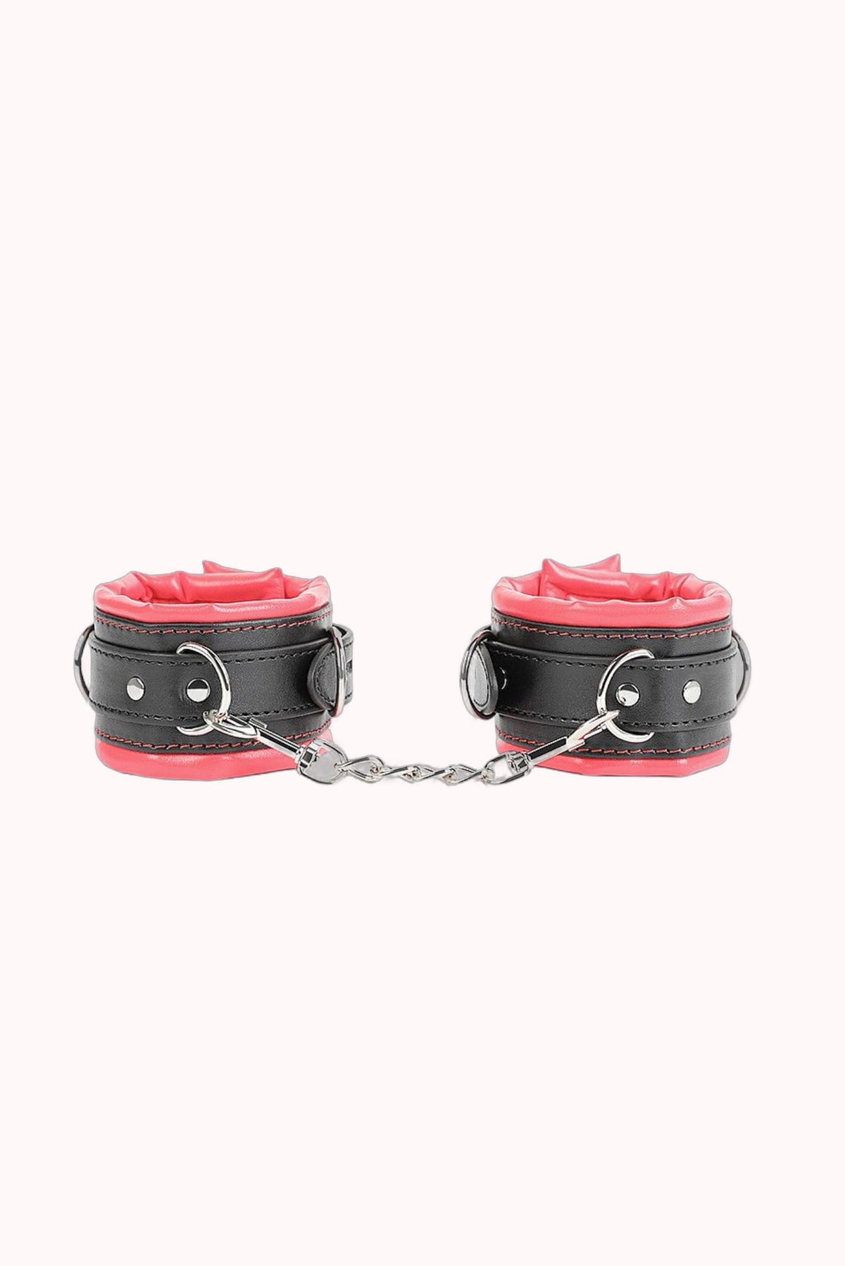 Algema com Corrente e Fivelas Vermelho com Preto – Doce Malícia