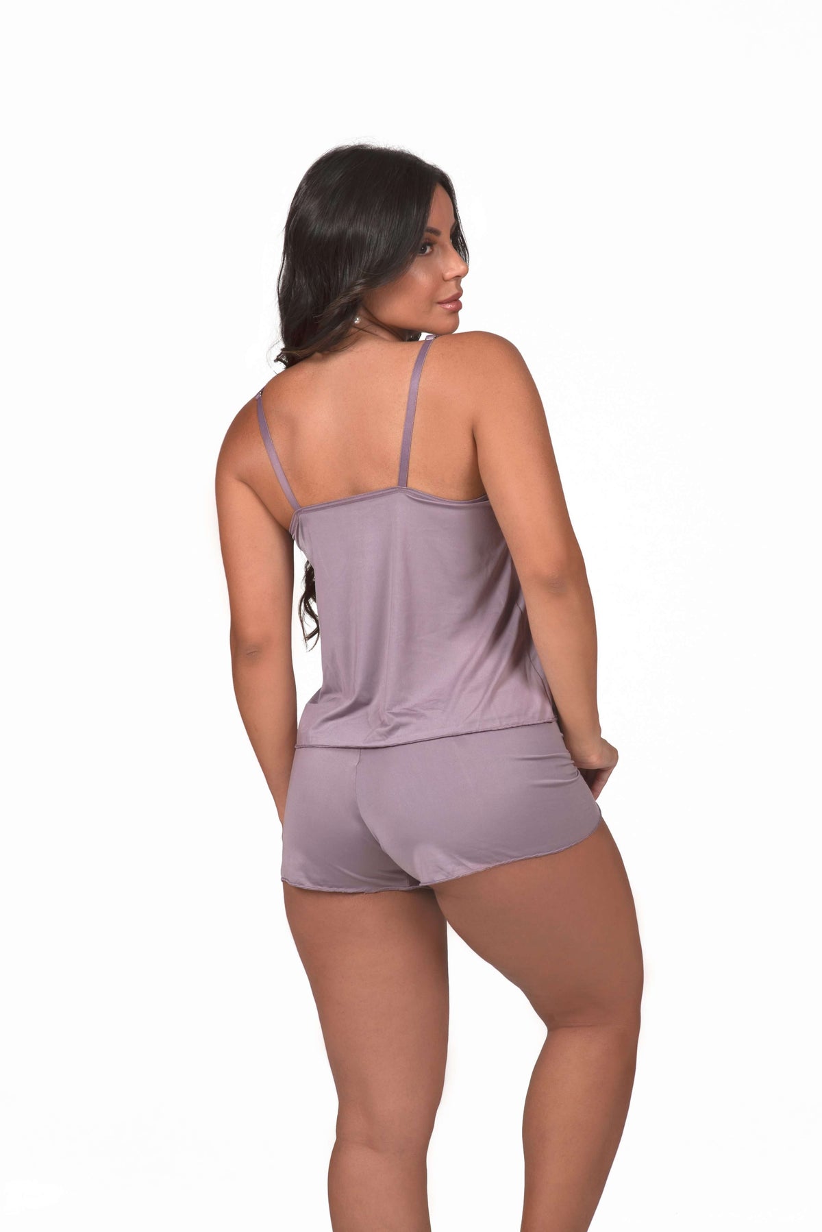 Short Doll em microfibra lisa em azul – Doce Malícia