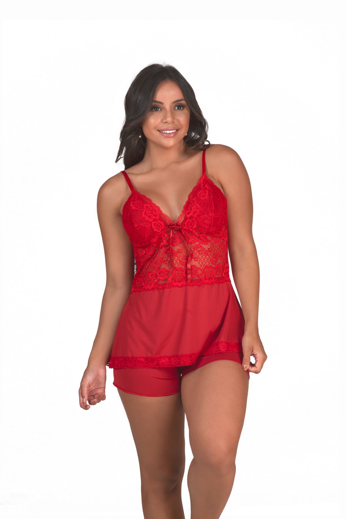 Short doll com renda no busto em Branco – Doce Malícia
